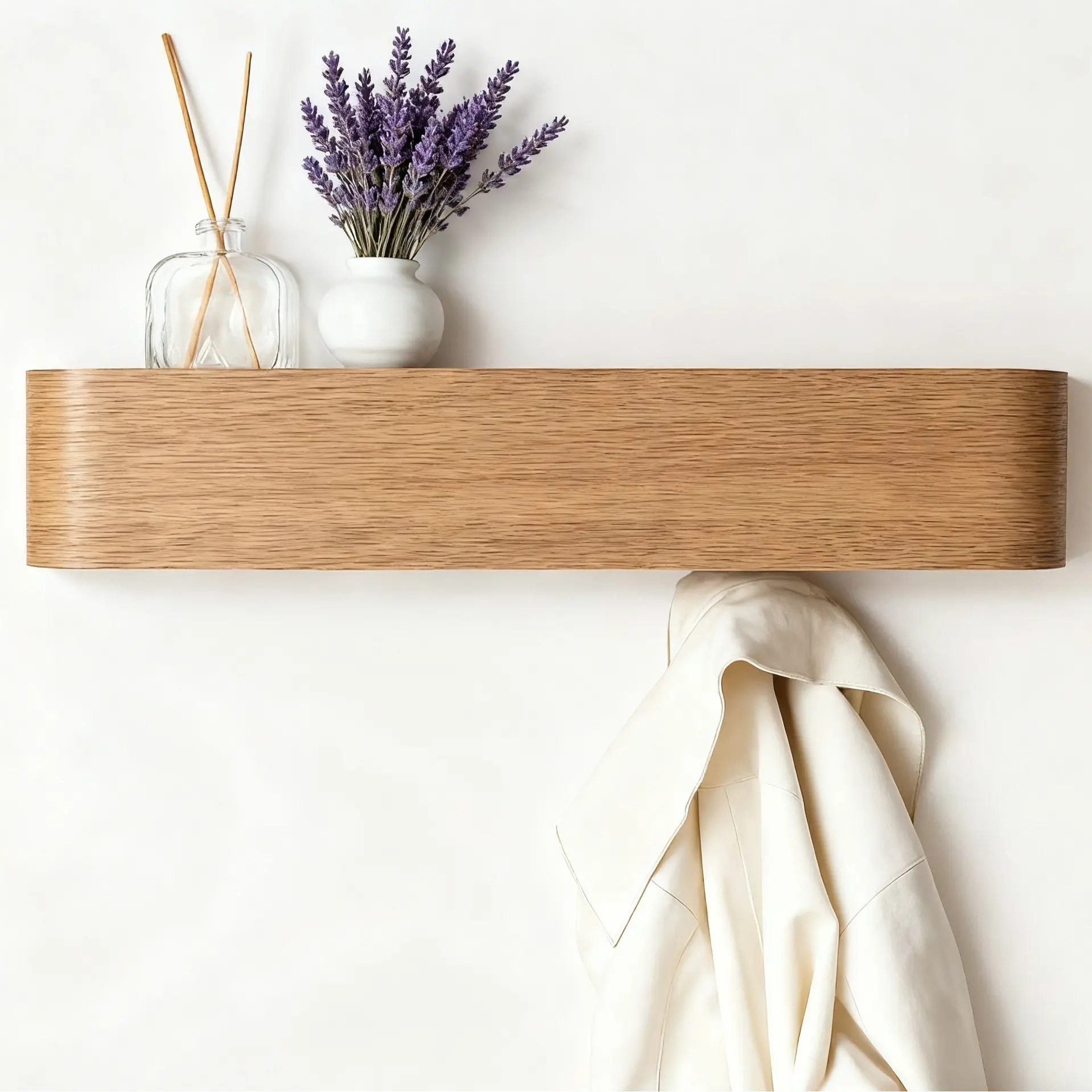 Hidden Wooden Wall Mounted Coat Rack, Simple Fashion Design, Wood & Iron Hook for Clothes, Hats, Keys, Suitable for Living Room Entryway Bedroom, Wall Mounted Holder, Wooden Wall Shelf, Coat Hooks for Wall