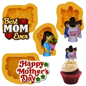 Set 4 pieces Mothers day silicone Mold