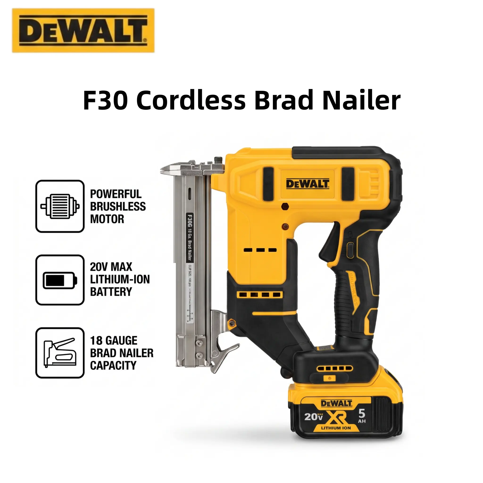 DEWALT 2 In 1 Brad Nailer and Stapler 18GA Finish Nailing,20V MAX Brushless Cordless Woodworking Tool Compatible,Depth Adjustment，DIY Handcraft，Anti-jam Structure For Home Decoration, Furniture Making And Handcraft Projects heavy-duty speed mechanic