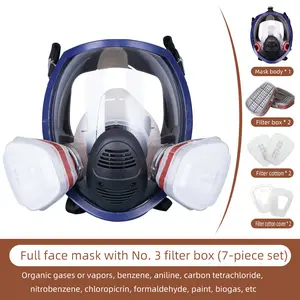 Full Face Gas Mask Gas Masks Survival Nuclear and Chemical with Activated Carbon Filter Full Face Respirator Mask Used for Dust Spray Machining Soldering Polishing Welding