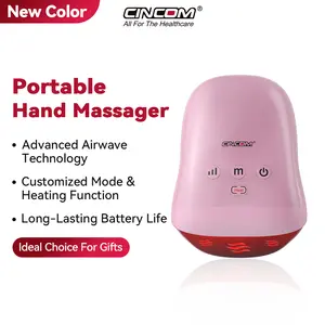 CINCOM Portable Hand Massager (ROSE), Cordless, with Comfort Heat and Gentle Vibration, Adjustable Settings, Auto-Off Feature, Rechargeable, Perfect for Daily Relaxation, Ideal Gift