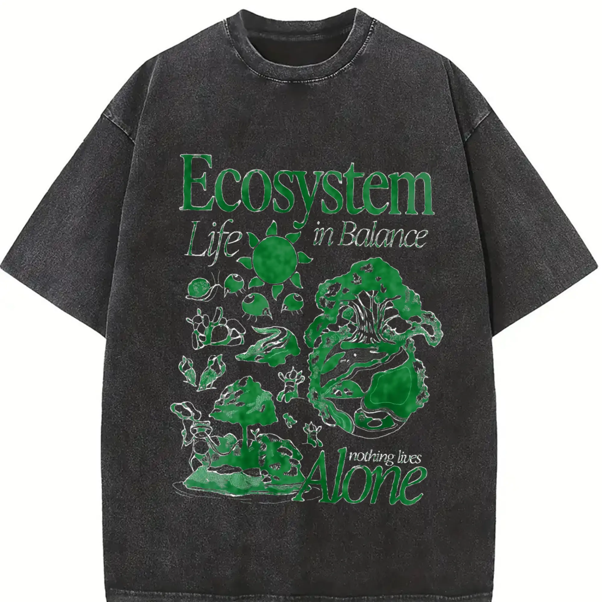 Ecosystem Biology Vintage T-Shirt, Retro Ecology Graphic Tee, 90s Environmental Life Nature Science Shirt, Academic Earth Lover Gift