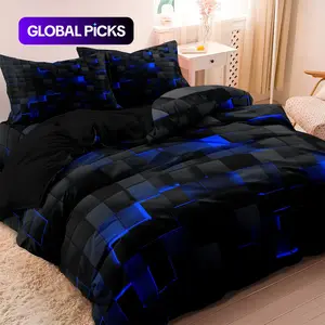 Geometric Print Decorative Duvet Cover Set, 3 Counts/set Including 1 Duvet Cover & 2 Pillowcases without Filler, Soft Comfortable Bedding Set for Home Bedroom Hotel #GLOBAL PICKS