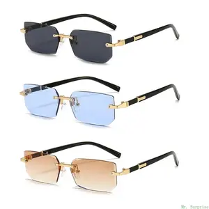 Unisex 3-Pack Oversized Semi-Rimless PA Frame Sunglasses, Natural Material Frames, Blue Light Blocking Lenses, for Summer Travel & Daily Outdoor Wear