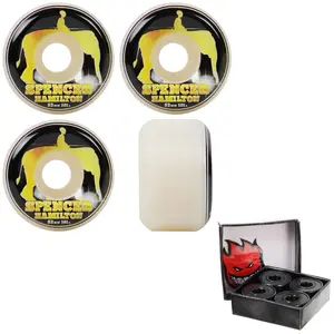Satori Skateboard Wheels 52mm Spencer Hamilton Gold Elephant Conical 101A with Spitfire Bearings