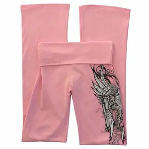 Coquette foldover flared leggings