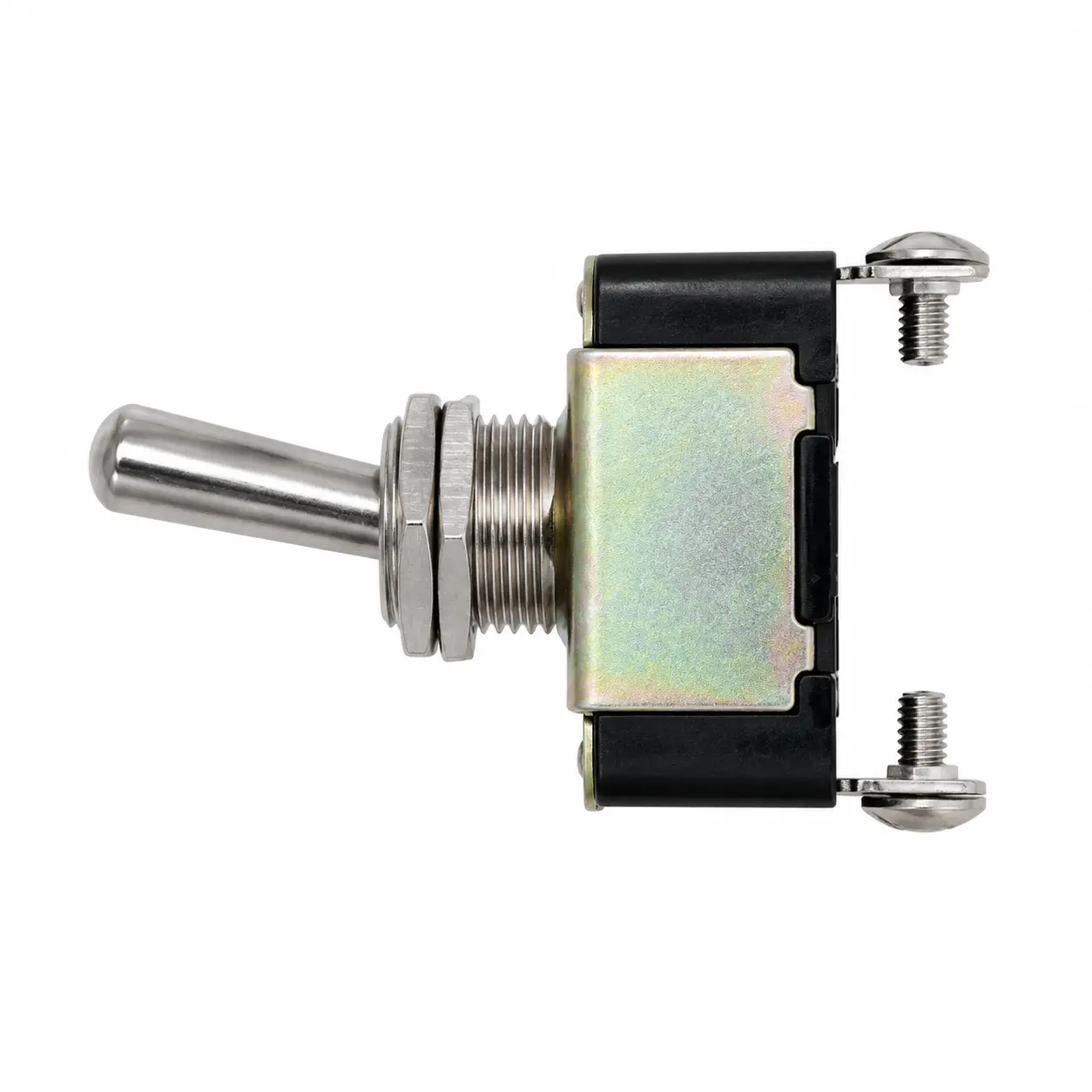 United Pacific 40001 Compact Size Hard-Wired Metal Toggle Switch - 2-Pin, 10A at 12V DC, for Automotive Trucks & Electrical Equipment Supplies
