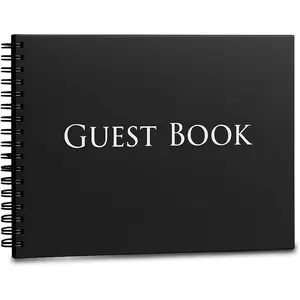 Hardcover Guestbook 1,260 Entries Charcoal 10x8-Inch Spiral Bound Sign-In Guest Book for Wedding Funeral Birthday Shower Vacation Rental Memory