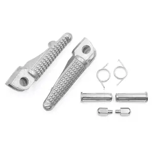 1 Pair 12mm Aluminium Alloy Motorcycle Footrest Footpeg Foot Rest Peg Bike Bicycle Cycling Silver Tone for Kawasaki