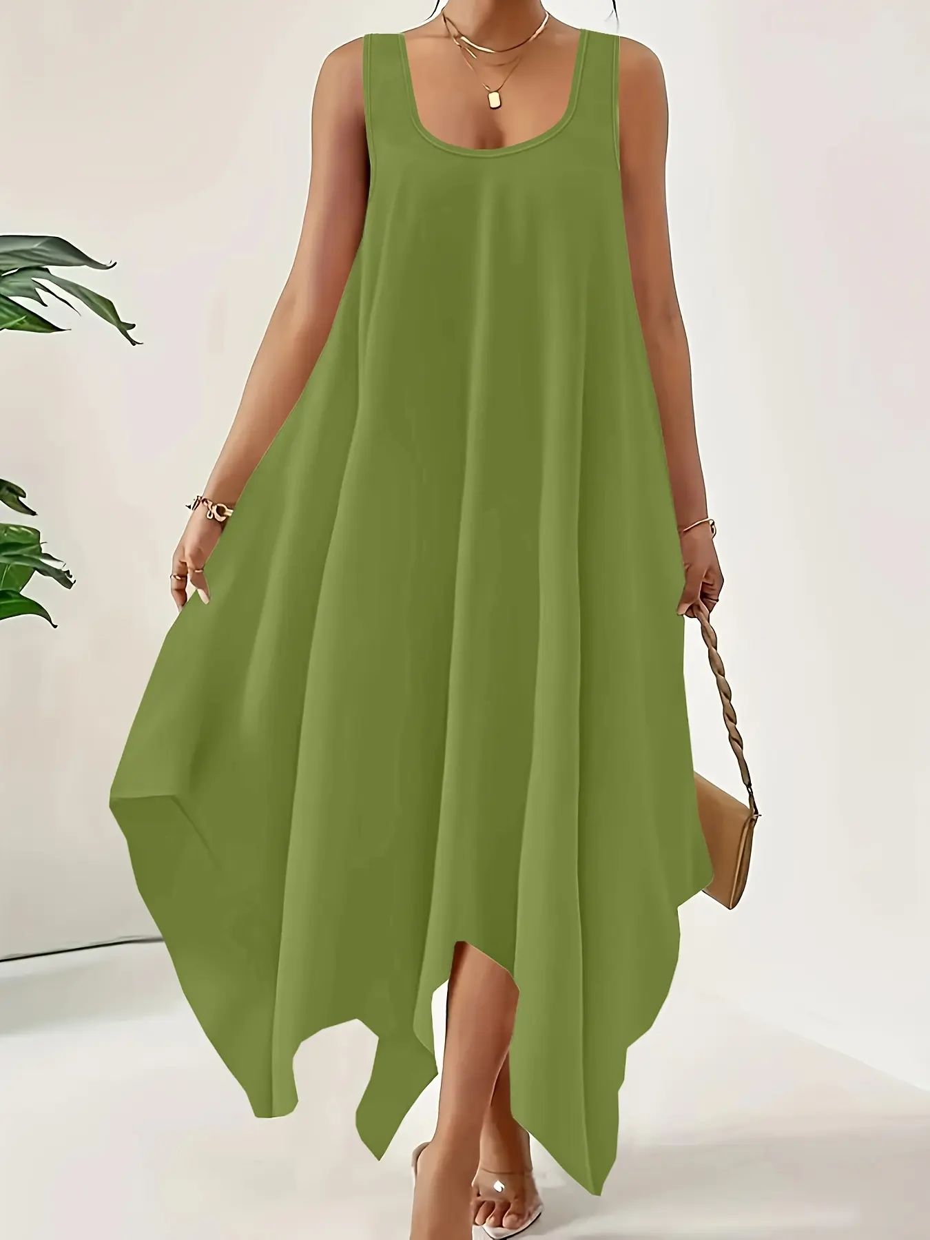 donna karan new york women's a-line halter midi dress Floral Midi A Line Halter Dress main image 1