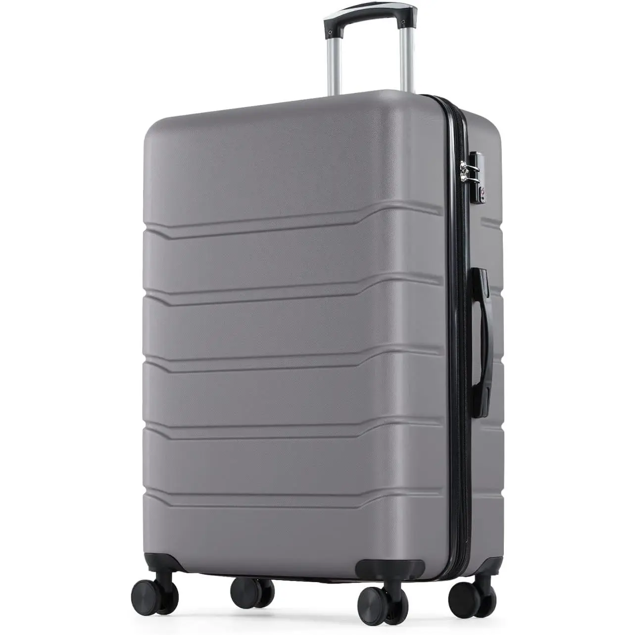 3-Piece ABS Hard Shell Luggage Set with TSA Lock, Super Lightweight Spinner Suitcase with Smooth Dual Wheels, Expandable Rolling Travel Bags with Wet/Dry Separation, 20/24/28 Inch for Business, Vacation, and International Trips