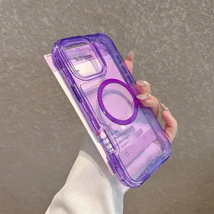 Magsafe Transparent Cellphone Protector Phone Case for iPhone 17/16/15/14/13/12 Pro Max Plus, Shockproof Design, Women Essential, Magnetic Attachment