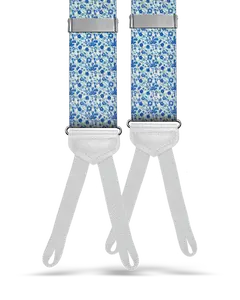 Azalia Floral Suspenders - Light Blue