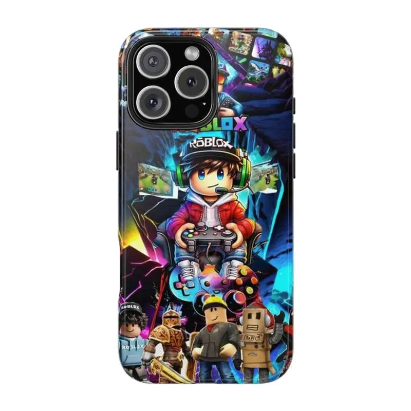 Roblox Waterproof Shockproof Protector Themed Phone Case Premium Matte Texture, Protection, Shockproof, Anti-Drop, Anti-Fingerprint For IPhone 17-12, Pro Max, Pro Plus, and Samsung S25-22 Protection Safety