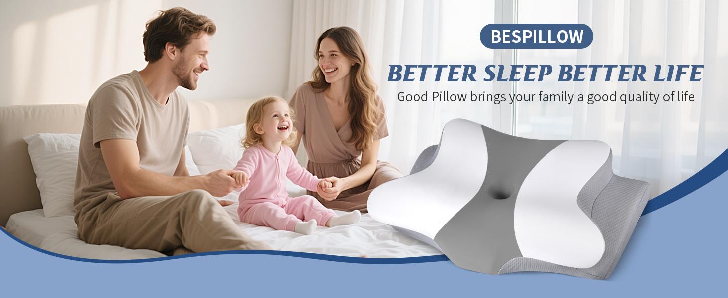 Cervical Neck Pillow for Pain Relief - Ergonomic Pillow Side Sleeper Pillow for Sleeping, Orthopedic Bed Pillow Neck Support Pillow, Contour Memory Foam Pillows for Side Back Stomach Sleepers