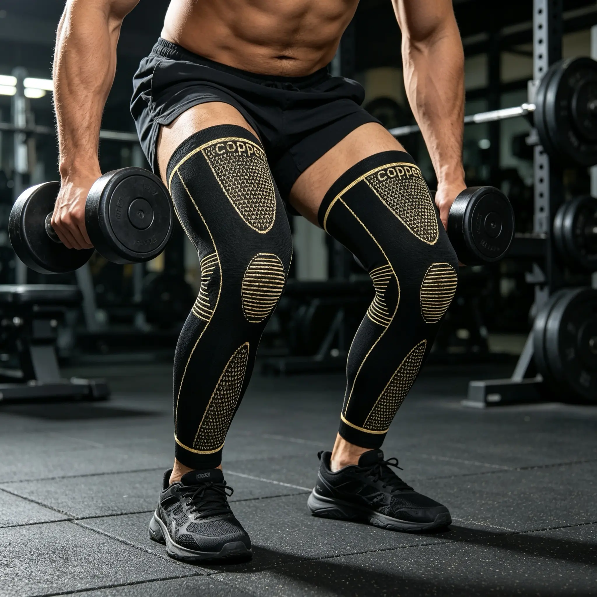 (1‑Pair Pack) 2026 New Copper Infused Full Leg Compression Sleeves, 20‑30mmHg Anti‑Slip Stockings for Adults, Running/Athletics Support for Thigh‑Knee‑Calf, Arthritis & Varicose Veins Relief, Home Care Sports Brace