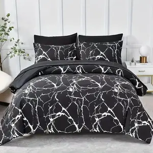 Black Marble Pattern Bed Set