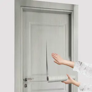 Simulated embossed wood grain door self-adhesive, PVC waterproof and stain-resistant, suitable for room, kitchen, living room, office door panel wall decoration, easy to install, 30.31 in* 78.7 in