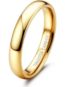 2mm 4mm 6mm 8mm Tungsten Rings for Men Women Hypoallergenic Wedding Band Rings Gold/Silver Domed High Polish Comfort Fit Size 6-12 Not Tarnished Wedding Promise Rings