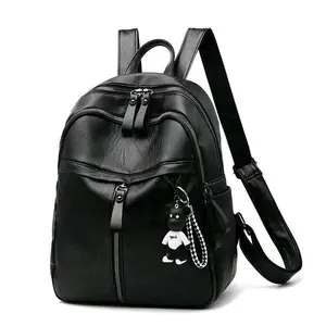 Luxury Waterproof Women’s Leather Black Backpack