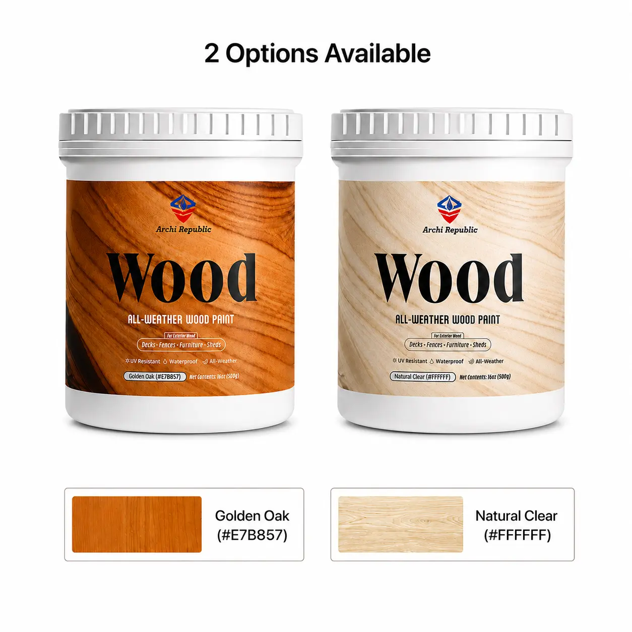 Transparent Wood Paint Kit, 16 oz Water-Based Wood Stain for Furniture, Fences, Decks, Doors & Patio, No Sanding, No Priming, Indoor Outdoor Use Soft Touch Finish