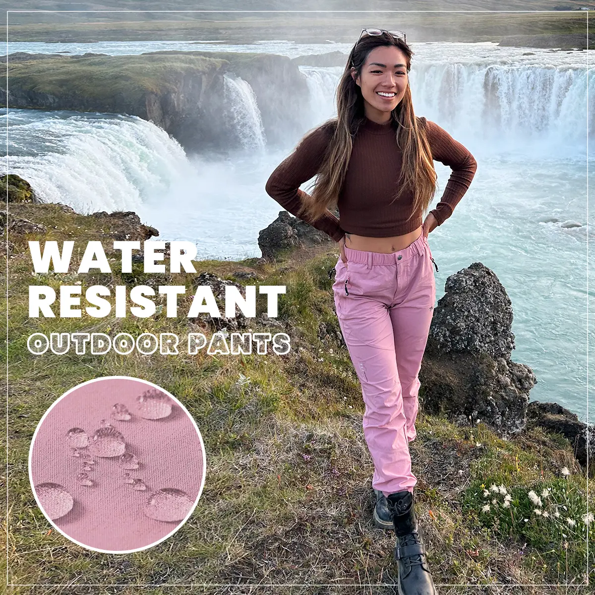 YSENTO Women's Lightweight Water Resistant Hiking Pants With Pockets Outdoor Quick Dry Trousers