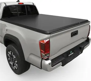 OEDRO Soft Roll-Up Tonneau Cover Fits for Toyota Tacoma 2016-2023 with Deck Rail System (Excl. Trail Edition) 5ft Bed, Secure, Stylish, and Fuel-Efficient