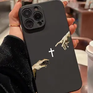 Creative Cross Pattern Phone Case, Anti-drop Shockproof Phone Protective Cover, Phone Accessory Compatible with iPhone 11 12 13 14 15 16 Pro Max