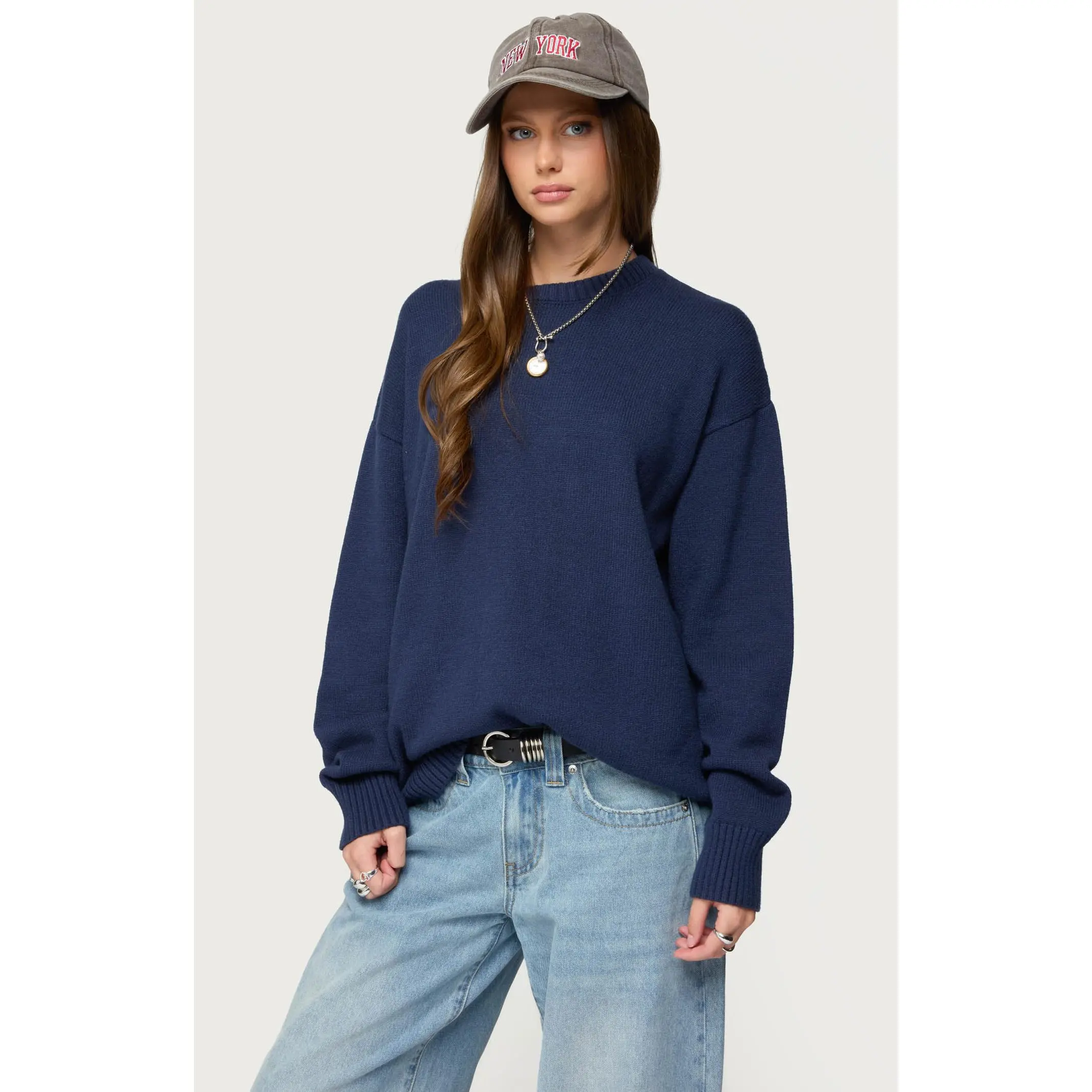 Edikted Women's Priscila Oversized Crewneck Sweater