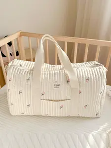 Cute Bear Pattern Travel Bag, Large Capacity Zipper Bag with Detachable Shoulder Strap, Daily Convenient Travel Bag for Women & Girls, Travel Duffel Bag, Traveling Bag