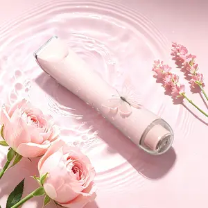 Flyant Dual Head Bikini Trimmer for Women, 2 in 1 Electric Shaver for Women, Pubic Hair Trimmer Waterproof IPX7 with LED, Bikini Electric Razor for Leg Arm Underarm Bikini Area, Dual Head Electric Hair Removal Tool