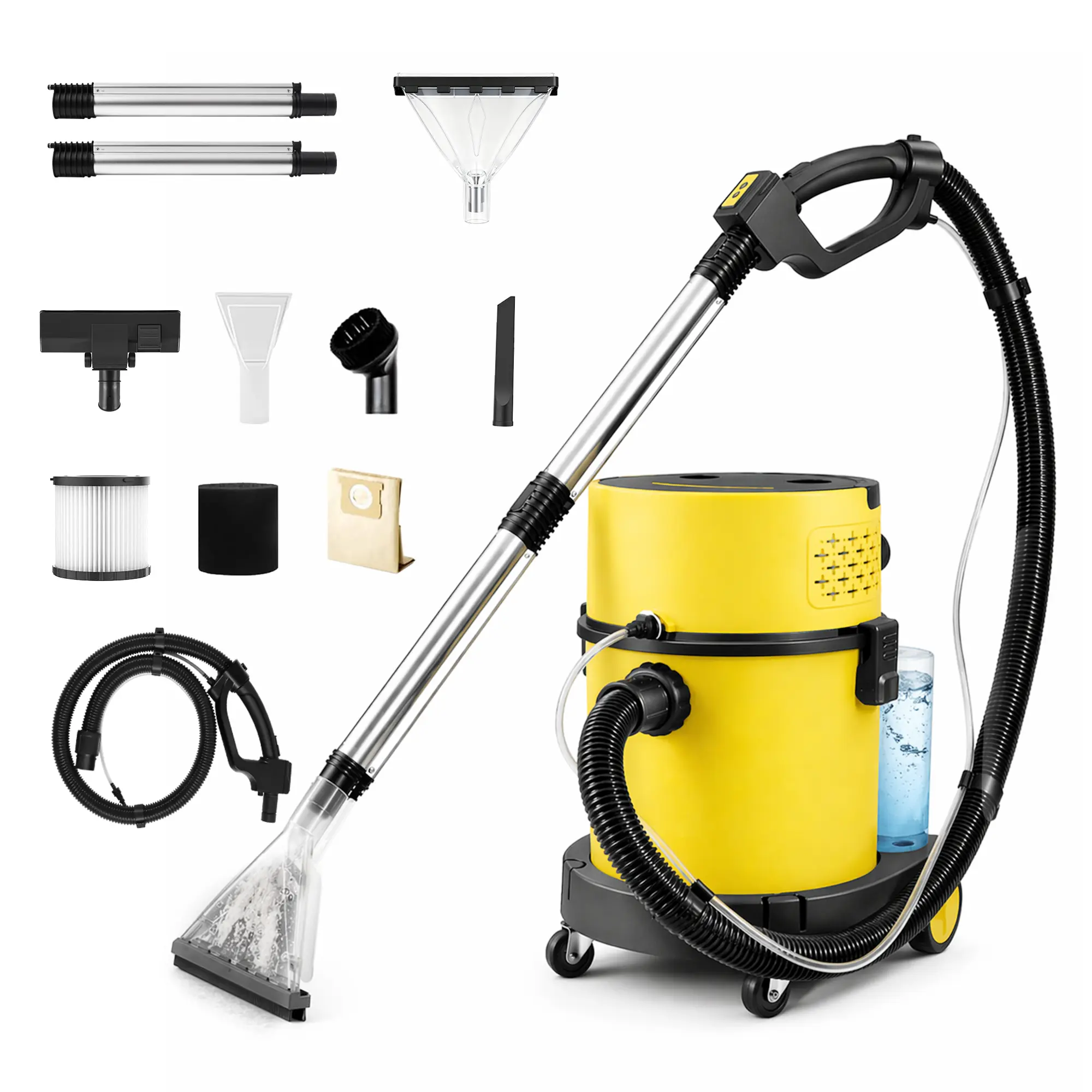 PRETEC 6 Gallon Wet Dry Vacuum Cleaner, Powerful Shop Vac with Remote Control, Carpet Cleaner, Wet & Dry Cleaning Modes, Blower Function for Car Detailing, Garage, Home and Pet Hair