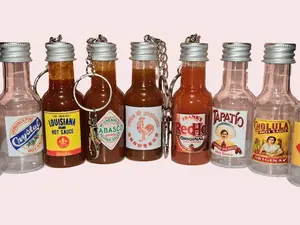 Hot Sauce Bottle Keychain (Empty)