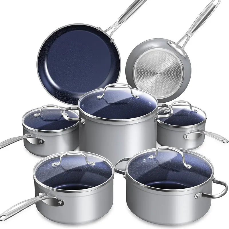 PFAS-Free Ceramic Non-Stick Cookware That Cooks Evenly and Cleans Easily (12-Piece Set)