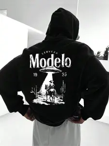 Men's Graphic Hoodie Sweatshirt, Long Sleeve Fall & Winter, Casual Street Style, Fleece Lined Thick, Unisex