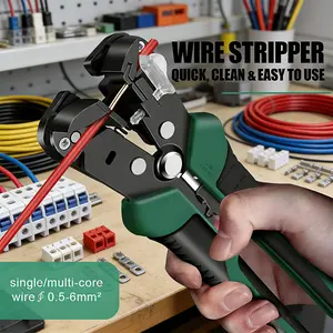 Heavy Duty Wire Stripper Crimper Cutter, 3-in-1 Tool for 10-24 AWG Electrical Wires - All-in-One for Automotive, Household & DIY Use wire stripper crimper side cutter multi-function plier