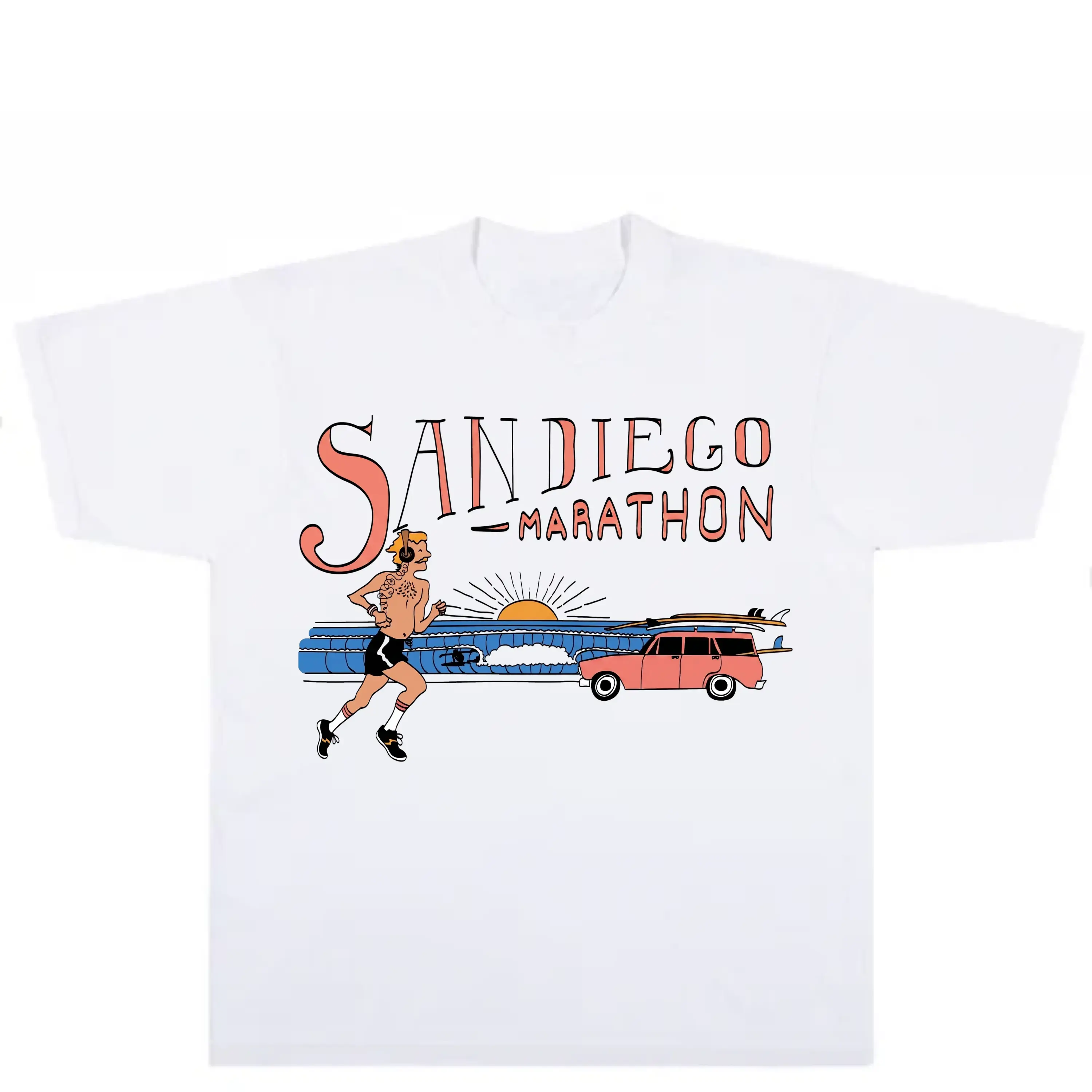 Marathon T-Shirt - Unisex Graphic T-Shirt 100% Cotton, Unisex Shirt Menswear Womenswear Streetwear Cotton Comfort