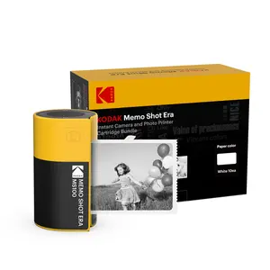 KODAK Memo Shot ERA Label Printer (1.8x2.7inches) bundle (camera with 1 roll + 9 rolls cartridge set) Instant Portable Black and White Sticker Photo Printer