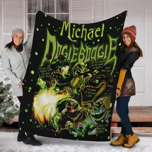 Custom Name Personalized Cartoon Movie Ultra Soft Blanket, Boogie Nightmare Halloween Movie Blanket Gift for Women Men Friends,  Before Christmas Blanket for Home Office Sofa Bed Decorations