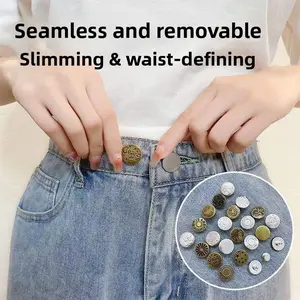 10 PCS Women's waist cinching button for jeans, detachable waist adjuster, no-sew button accessories