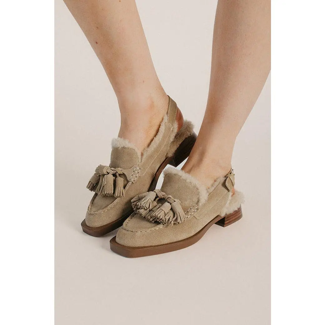 Dolce Vita: Hamlit Plush Loafer in Dark Taupe Suede