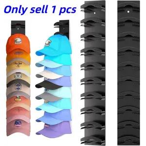 Baseball Cap Organizer Rack with Strong Adhesive, Wall Mounted Hat Holder Hanger Holds Up to 20 Hats, Door Cabinet Display Storage Stand