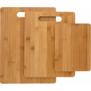 3 Piece Set Bamboo Cutting Board, Natural