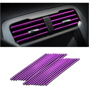 Air Conditioner Decoration Strip for Vent Outlet, 20 count Universal  Bendable Polyvinyl Chloride Trim Decoration, Suitable for   - Interior Accessories (Purple)