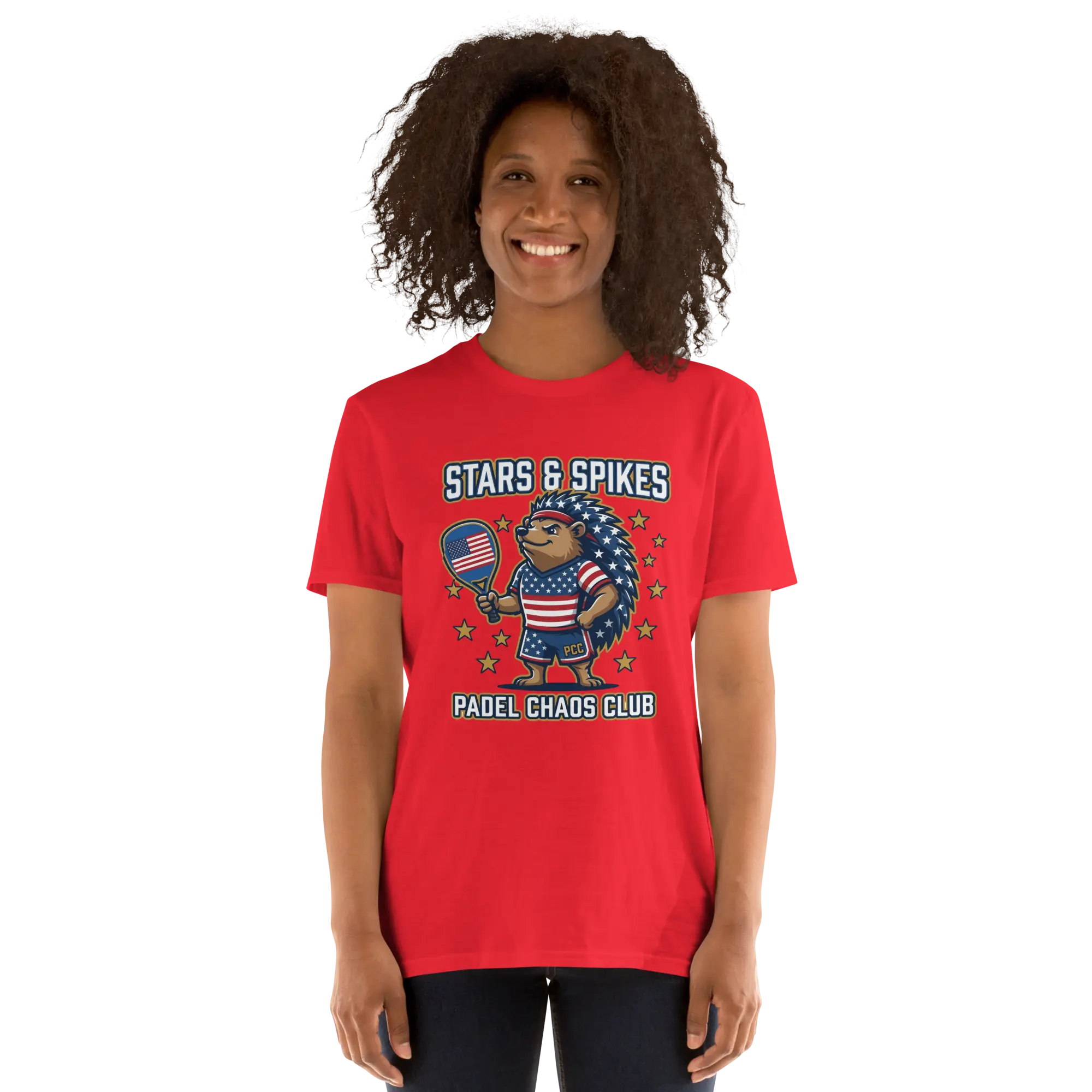 Patriotic Padel Shirt--"Stars & Spikes" - Padel Unisex T-Shirt