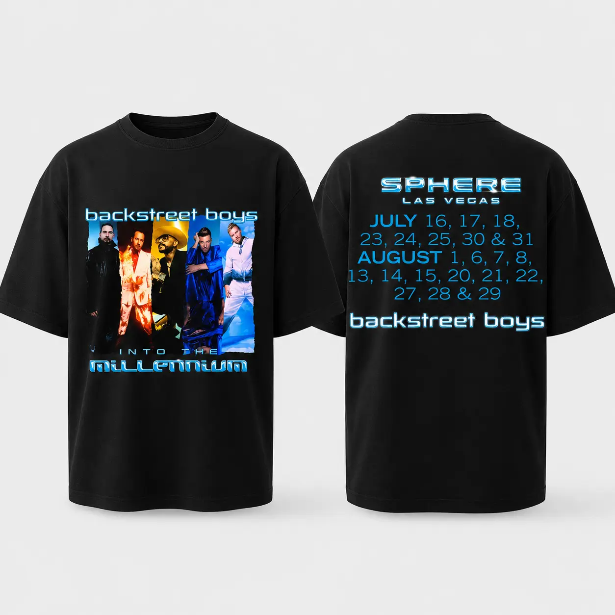 Backstreet Boys Concert T-Shirt, Crewneck Sweatshirt or Hoodie, Into The Millennium Las Vegas Sphere Tour Graphic Tee, Pop Music Fan Gift
