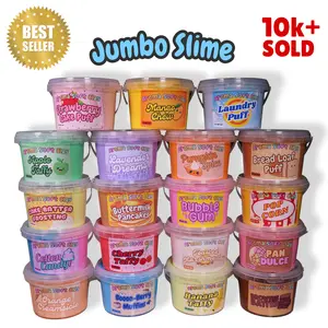 Jumbo Butter Slime Buckets! DIY Soft & Stretchy Clay Slime | BubbleGum, Brownie Batter, Cherry, Mango