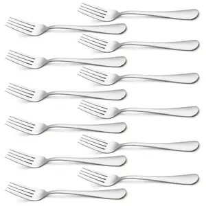 12-piece stainless steel fork set - 6.7-inch elegant dinner, salad and dessert forks, mirror-polished, sturdy and durable, suitable for home, restaurant and festival celebrations - dishwasher safe Utensils Stainless Steel Cutlery