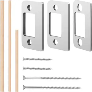 Door Strike Shim Plates Standard Size 3 Different Thickness Stainless Steel Spacer Deadbolt Restorer Strike Plates Door Reinforcement Backplate Block Latch Access for Home Office