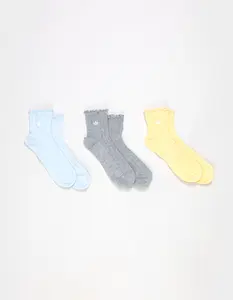 ADIDAS Originals Ruffle 3 Pack Womens Quarter Socks, Multi-Colored
